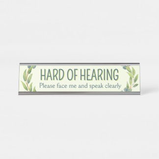 Placa De Mesa Botanical Hard of Hearing Green Deafness