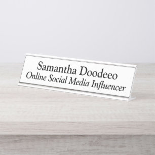 Placa De Mesa Branco do Influenciador de Mídia Social Online