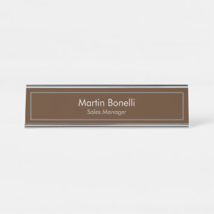 Placa De Mesa Brown Simple Modern Professional