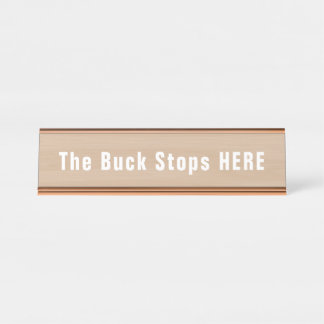 Placa De Mesa Buck Pára Aqui Novidade Engraçada