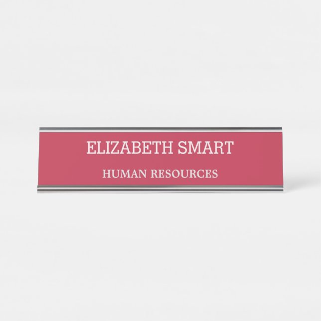 Placa De Mesa Burgundy Elegante Personalizável (Frente)
