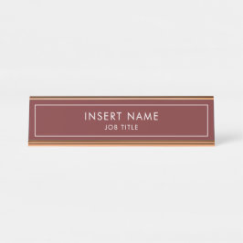 Placa De Mesa Burgundy Modern Professional