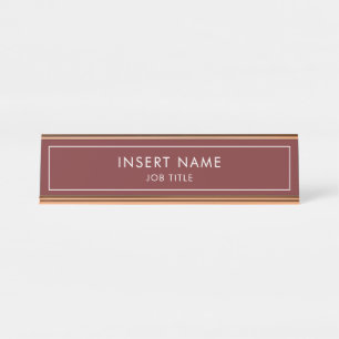 Placa De Mesa Burgundy Modern Professional