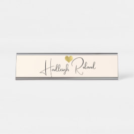 Placa De Mesa Caligrafia de Nome Monograma Coração