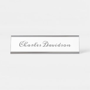 Placa De Mesa Caligrafia Simples Moderna Profissional