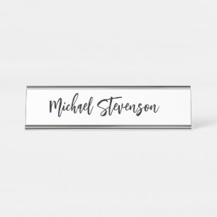 Placa De Mesa Caligrafia White Personalizada Simples Moderna Pre