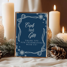 Placa de Mesa Cartões e Presentes Winter Coquette