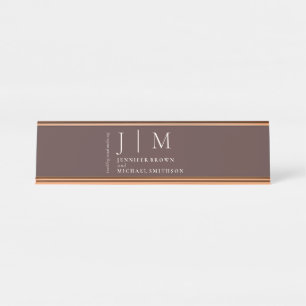 Placa De Mesa Casamento de Mesa Formal Elegante Marrom Chocolate