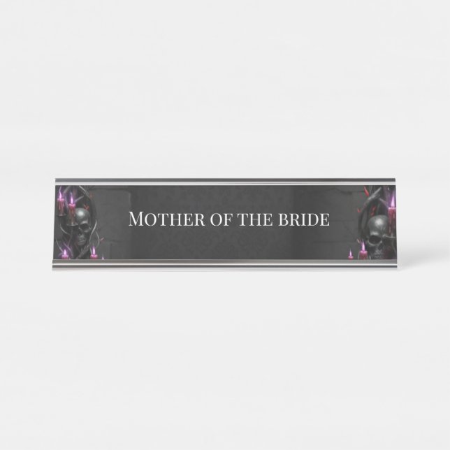 Placa De Mesa Casamento de Vampiro Gótico de Noite Eterna Romanc (Frente)