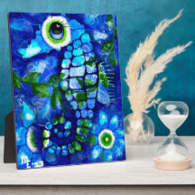 Placa de Mesa Cavalo-Marinho Abstrato Caprichoso