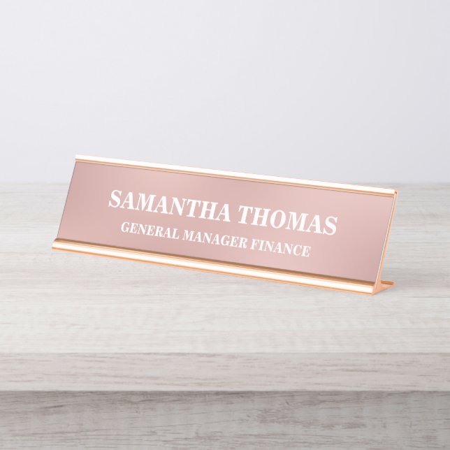 Placa De Mesa Central profissional Dourada/Empresa de travamento (Frente)