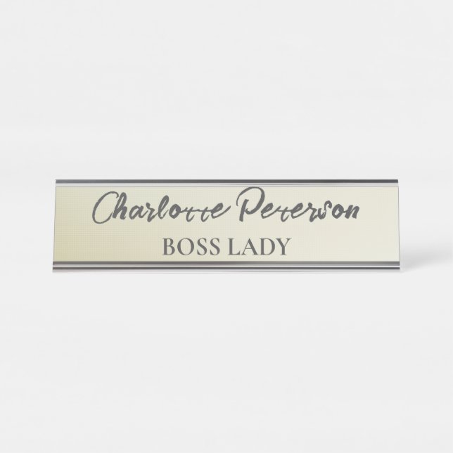 Placa De Mesa Chefe Personalizado Lady Funny (Frente)