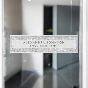Placa De Mesa Chic Moderna do Silver Business Glitter Sparkle