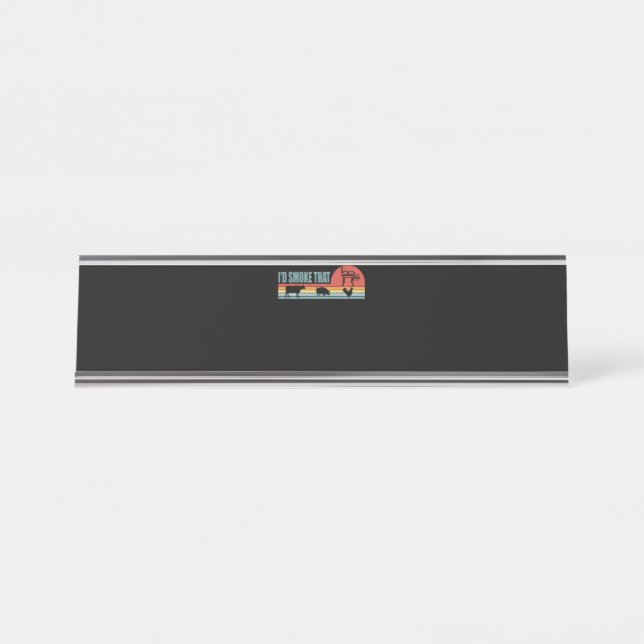 Placa De Mesa Churrasco Engraçado Fumar O Retro Barbeque (Frente)