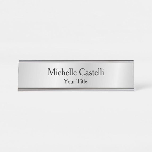 Placa De Mesa Cinza Classical Simple Stendente Simples, Exclusiv (Frente)
