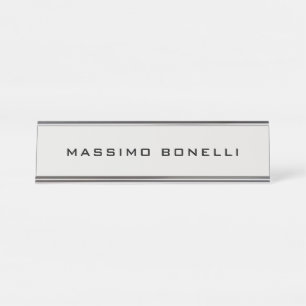 Placa De Mesa Cinza Platina Minimalista Moderna Legível