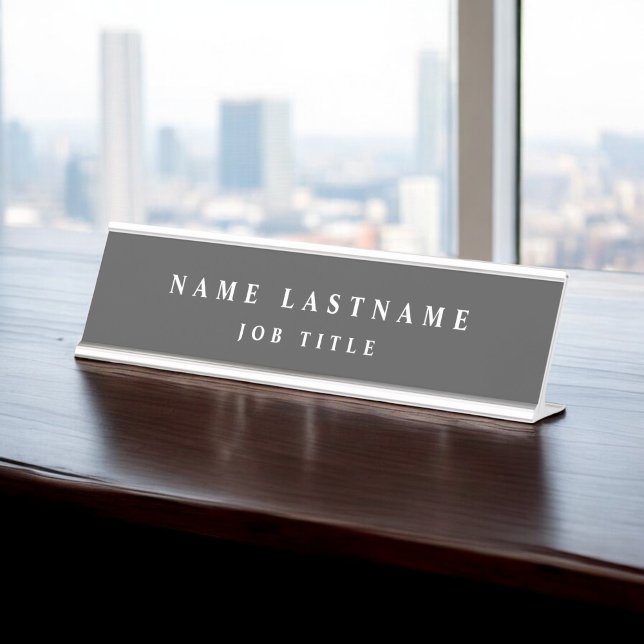 Placa De Mesa Cinza White Modern Elegant Professional Classy (Criador carregado)