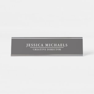Placa De Mesa Cinzas e branco elegantes
