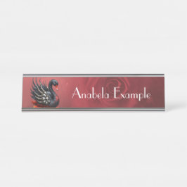Placa De Mesa Cisne Negro de Ossos – Elegância Gótica