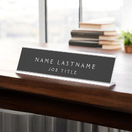 Placa De Mesa Classe Profissional Elegante Moderno Branco Negro
