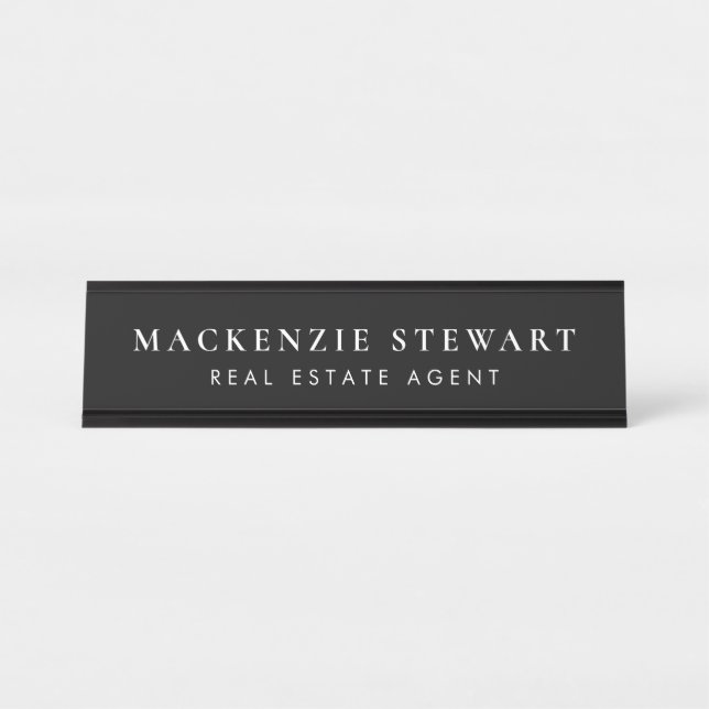 Placa De Mesa Clássico Elegante Modern Professional Simples (Frente)