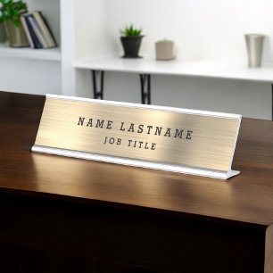 Placa De Mesa Clássico Moderno Executivo Ouro Profissional 