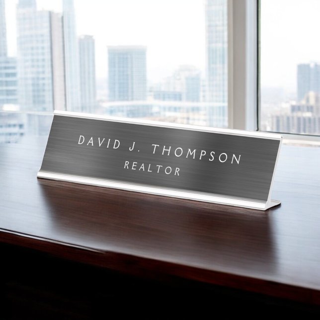 Placa De Mesa Classy Modern Executive Black Professional (Criador carregado)