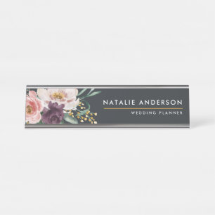 Placa De Mesa Cloreto de água moderno, floral e folhagem elegan