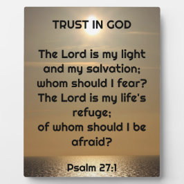 Placa de Mesa com Cavalete 'Confie em Deus'