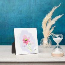 Placa de Mesa com Cavalete: Íris em Flor.