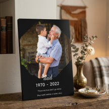 Placa de mesa com cavalete para memorial do papai