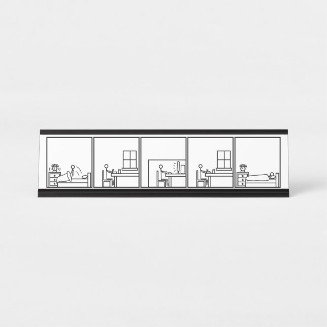 Placa De Mesa Comédia de Dia de Trabalho do Office (Frente)