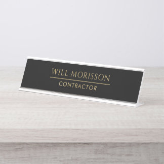 Placa De Mesa Construção Moderna de Edifícios Dourado & Preto