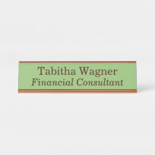 Placa De Mesa Consultor Financeiro Verde