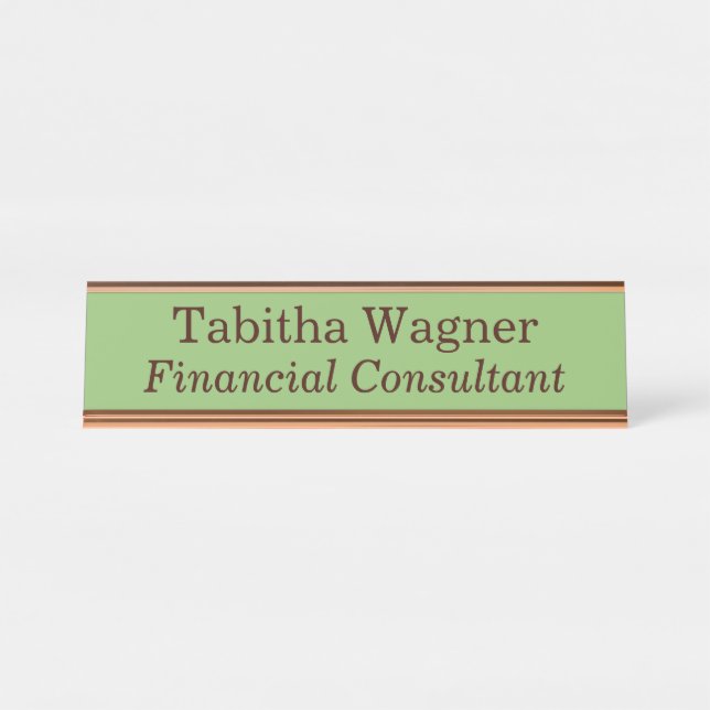 Placa De Mesa Consultor Financeiro Verde (Frente)