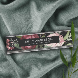 PLACA DE MESA COR DE ÁGUA FLORAL DO PINCO PRETO