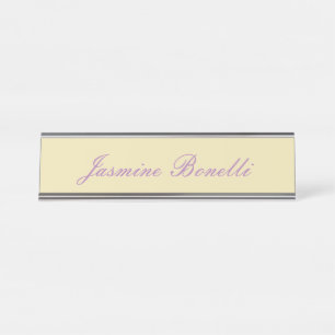 Placa De Mesa Cor de bege Mínimo do Pastel Moderno Profissional