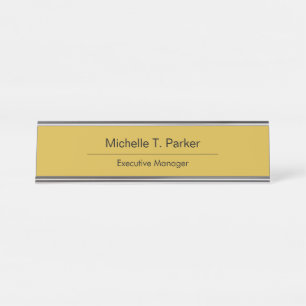 Placa De Mesa Cor do ouro metálico, elegante minimalista comum