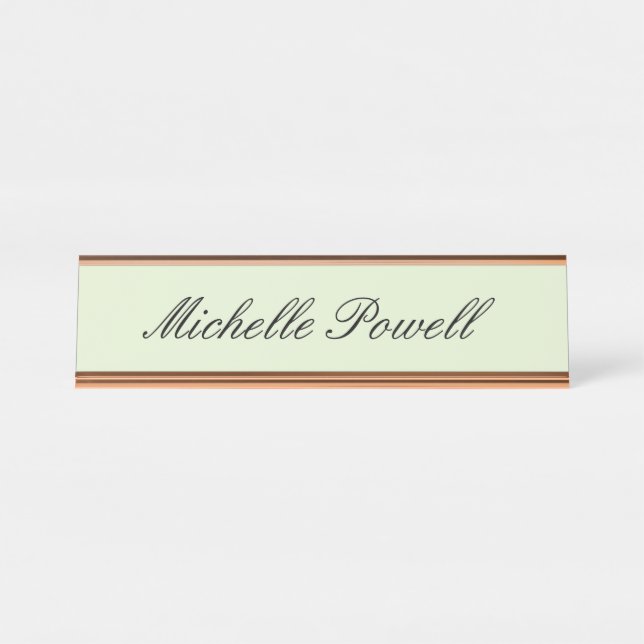 Placa De Mesa Cor Moderno Script Tendência Pastel Claro (Frente)