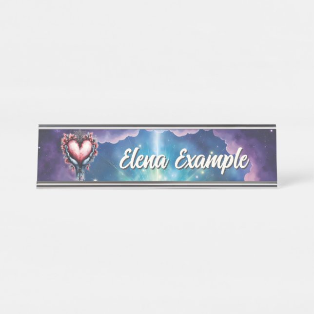 Placa De Mesa Coração da Magia Silenciosa (Frente)