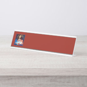Placa De Mesa Coração Sagrado de Jesus