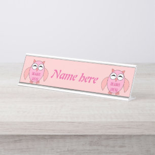 Placa De Mesa Coruja bonito da mensagem do amor personalizada