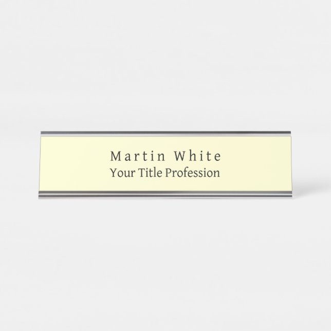 Placa De Mesa Cream Cor Simples, Elegante Moderno (Frente)