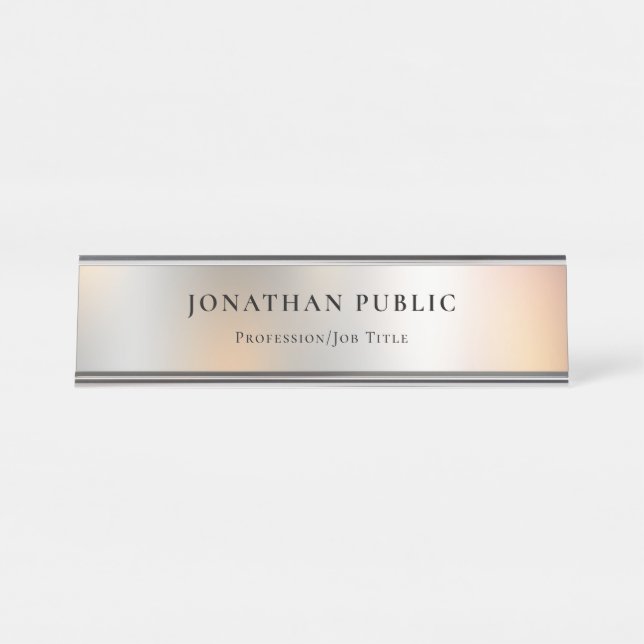 Placa De Mesa Creative Metallic Look Simples Design Professional (Frente)