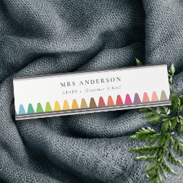 Placa De Mesa Crianças Modernas Professoras Coloridas Colores do