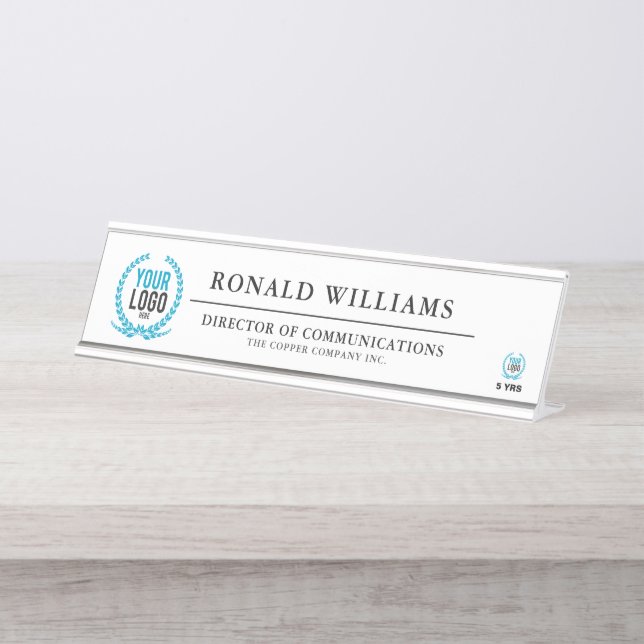 Placa De Mesa Criar seu próprio logotipo personalizado (Frente)