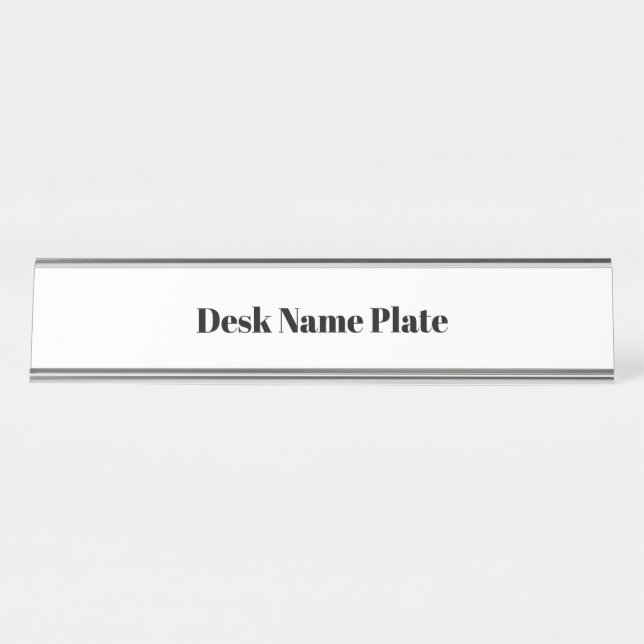 Placa De Mesa Crie seu Prata Longo Personalizado (Frente)