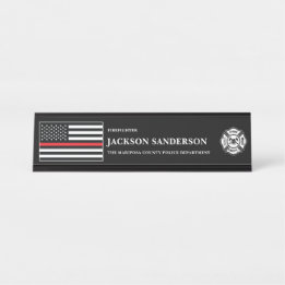 Placa De Mesa Customizable Firefighter Fire Department Logo