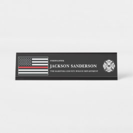 Placa De Mesa Customizable Firefighter Fire Department Logo