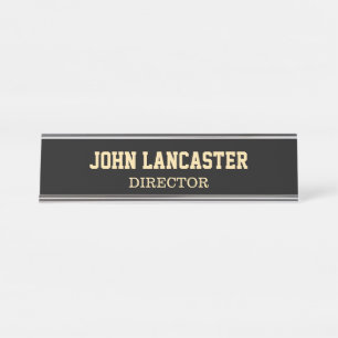 Placa De Mesa Customizável preto elegante